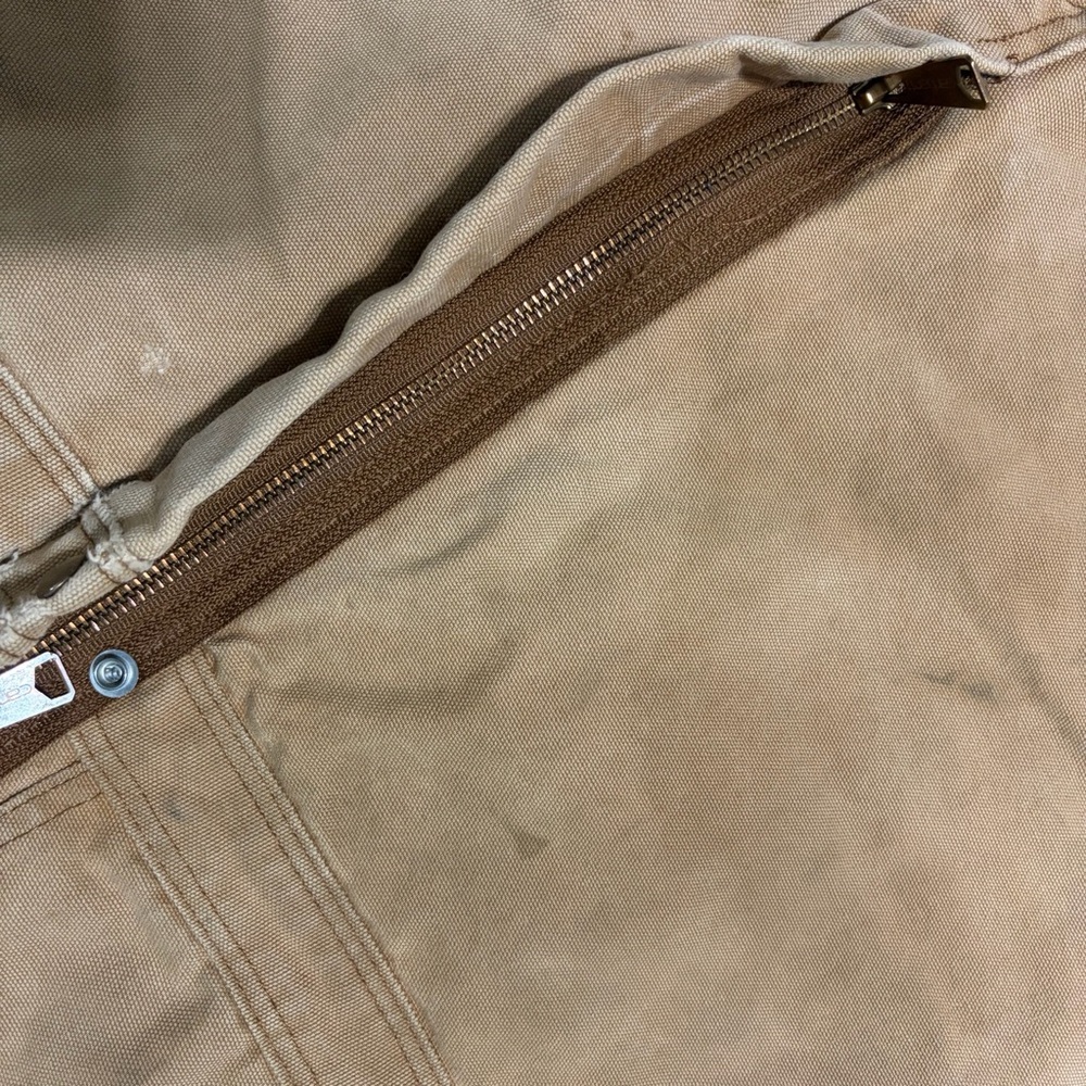 Vintage Carhartt Red quilted Insulated Canvas Coveralls Brown 996QZ 44S USA - Picture 10 of 16